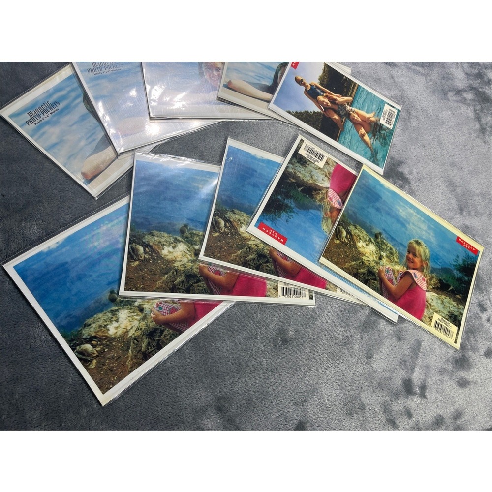 Vintage Magnetic Photo Sleeves Pictures Easy Slide Display Pockets Lot of 10 NEW